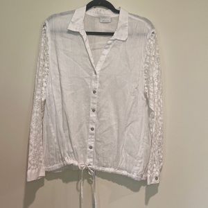 JJill Linen and Lace, draw-string blouse